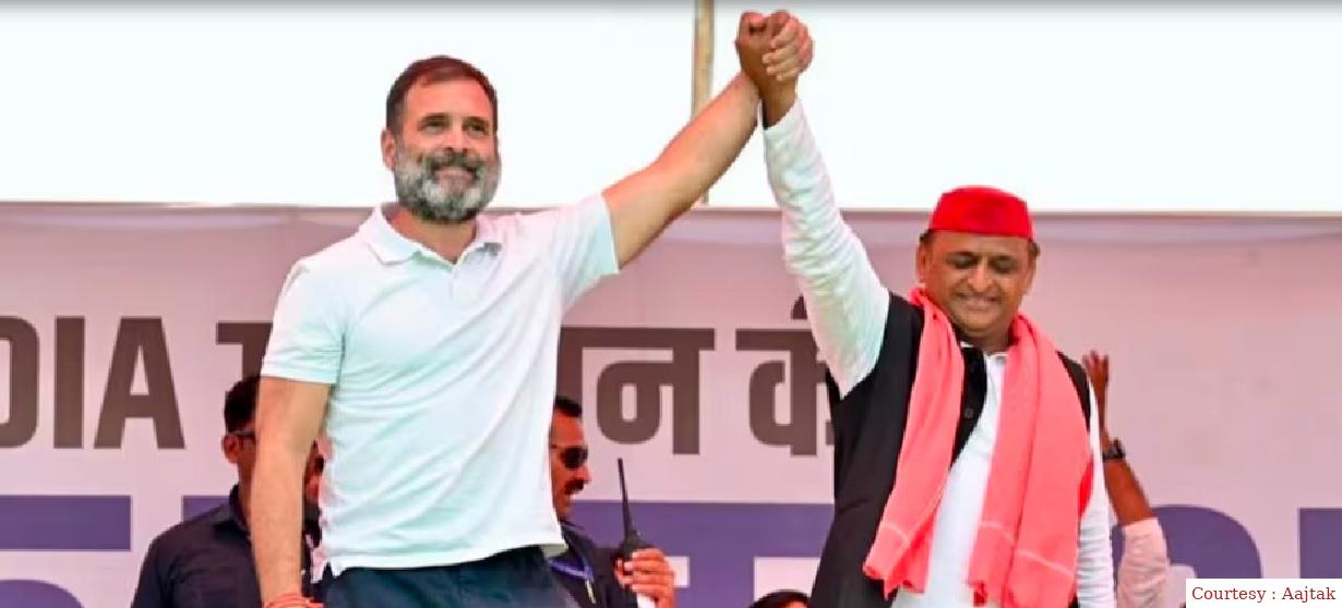Prayagraj: Uproar in Rahul Gandhi and Akhilesh Yadavs rally, police lathi -charged