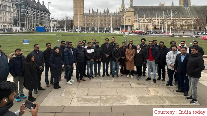 Protest take place overseas over the disqualification of Rahul Gandhi as MP