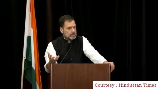 Rahul Gandhi addresses people in United States