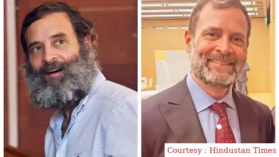 Rahul Gandhi seen in a new look on his UK visit