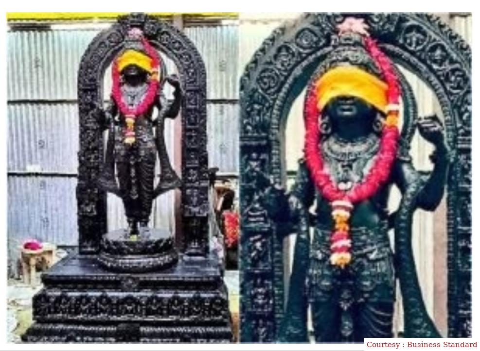 प्राण प्रतिष्ठा से तीन दिन पहले रामलला की तस्वीर जारी।