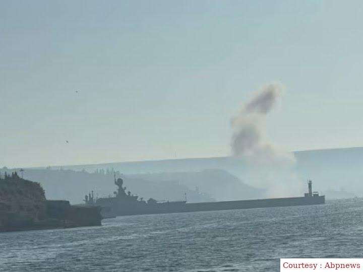 रूस के ब्लैक सी नेवी हेडक्वार्टर पर हवाई हमला।