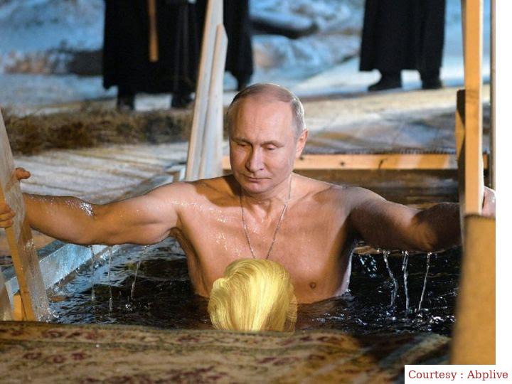 Russian President Putin put a dip in icy water