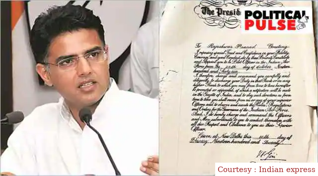Sachin Pilot presents his father commission letter after Amit Malviya's remark