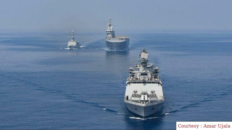 सऊदी अरब और भारतीय नौसेना का संयुक्त अभ्यास।