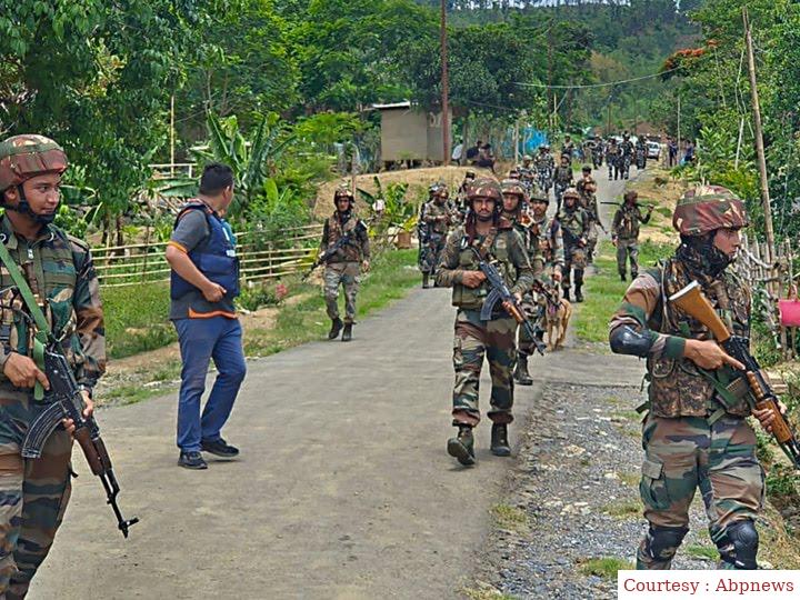 Security forces in Manipur run a palette gun on protesters