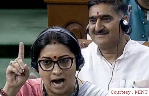 Smriti Irani called Rahul Gandhi as a misogynist for blowing a flying kiss