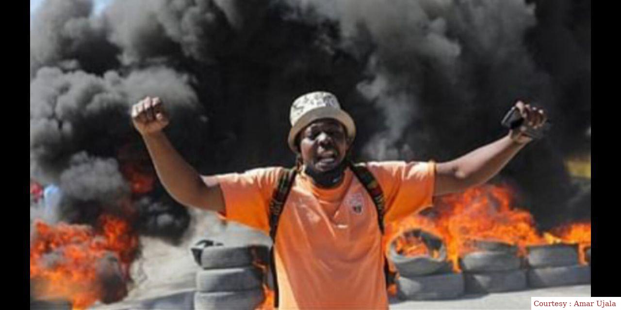 The anger of the police personnel of Haiti over the government.