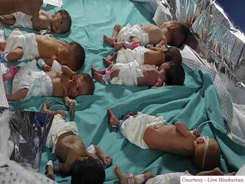 गाजा के मुख्य अस्पताल में 32 बच्चों की हालत गंभीर।