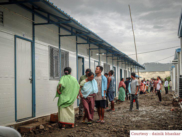 The government of Manipur is giving temporary houses to citizens, but people do not trust the government.