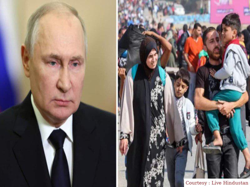 The Russian President is helping the Palestinians who have escaped from Gaza.