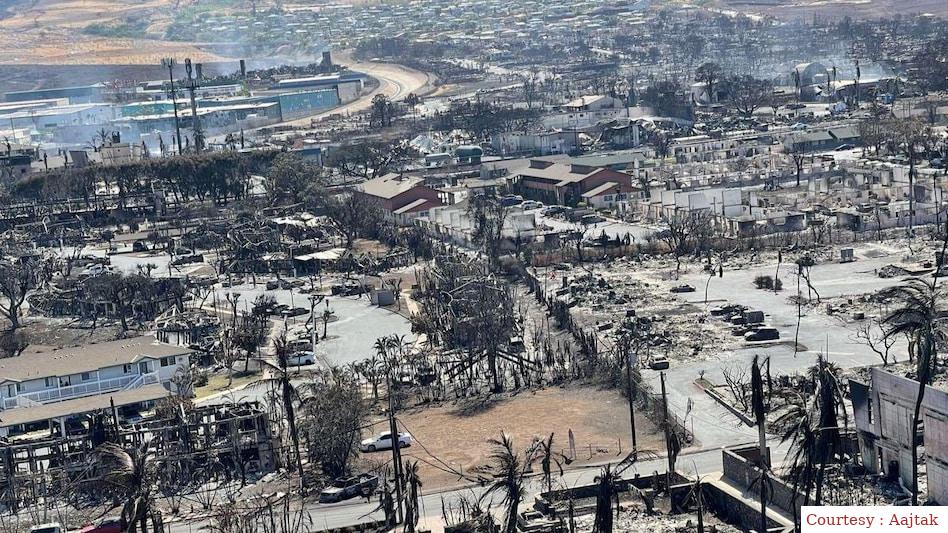 This city of America surrounded in flames