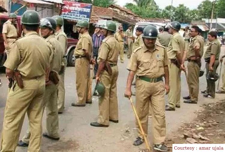 TMC workers beat up BJP supporters and fed him.