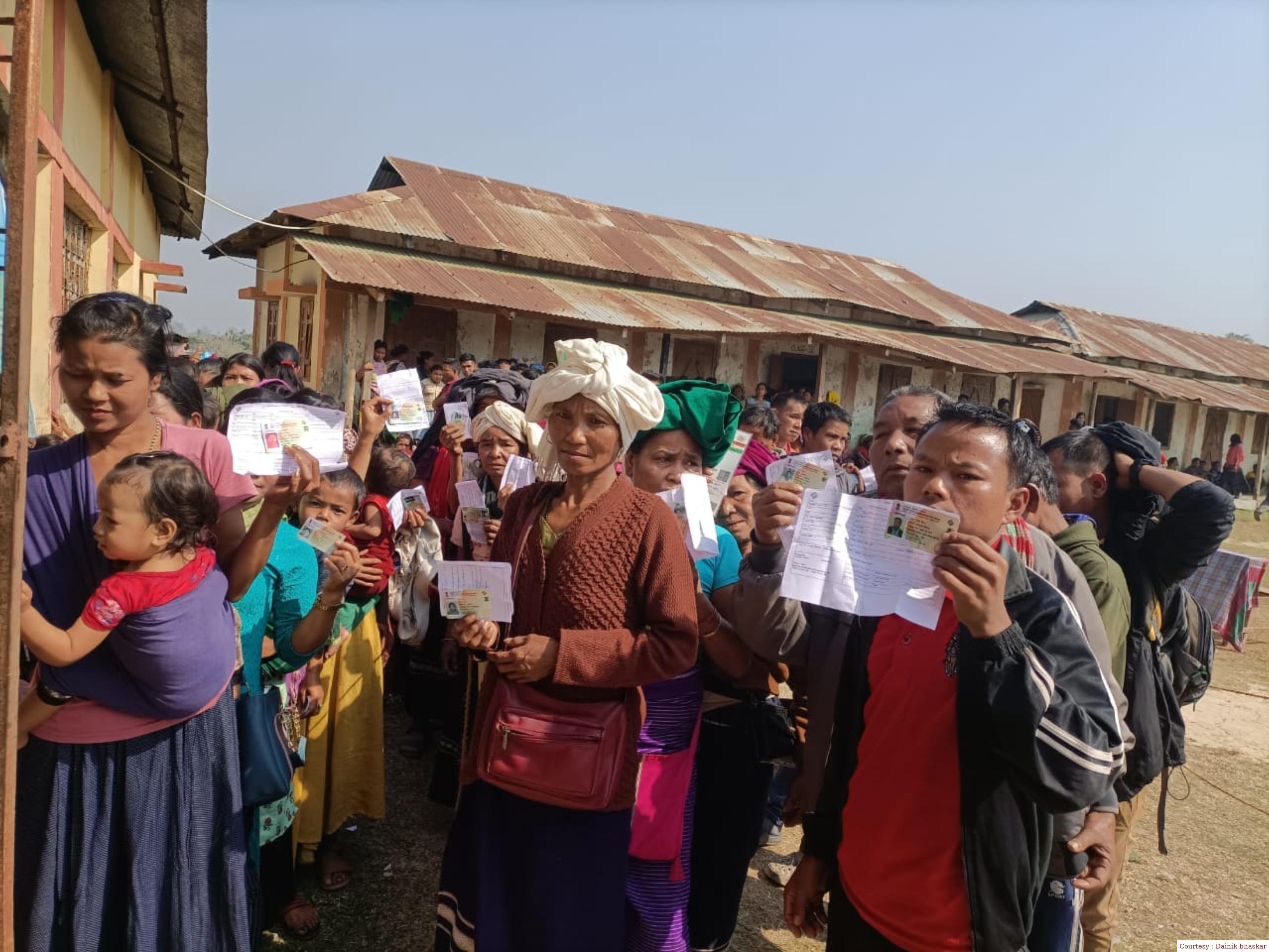 Voting for assembly in Tripura.
