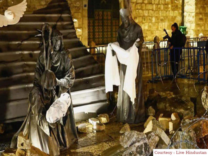 Where Jesus was born, due to war, it is the area on Christmas Day today.