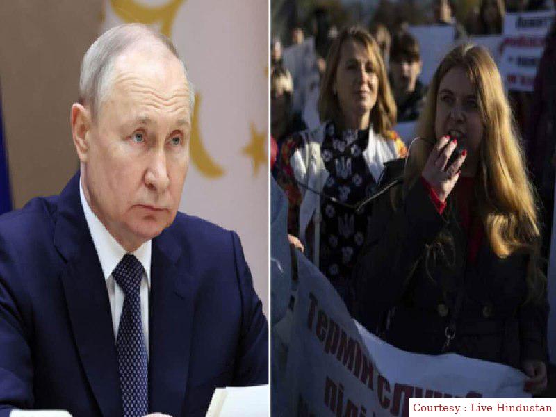Wives of soldiers standing against Putin government.