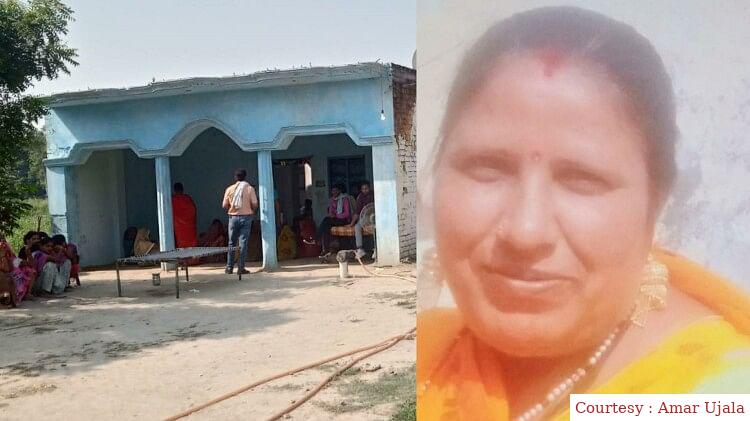 Woman murdered by cutting strangulation with sharp weapons.