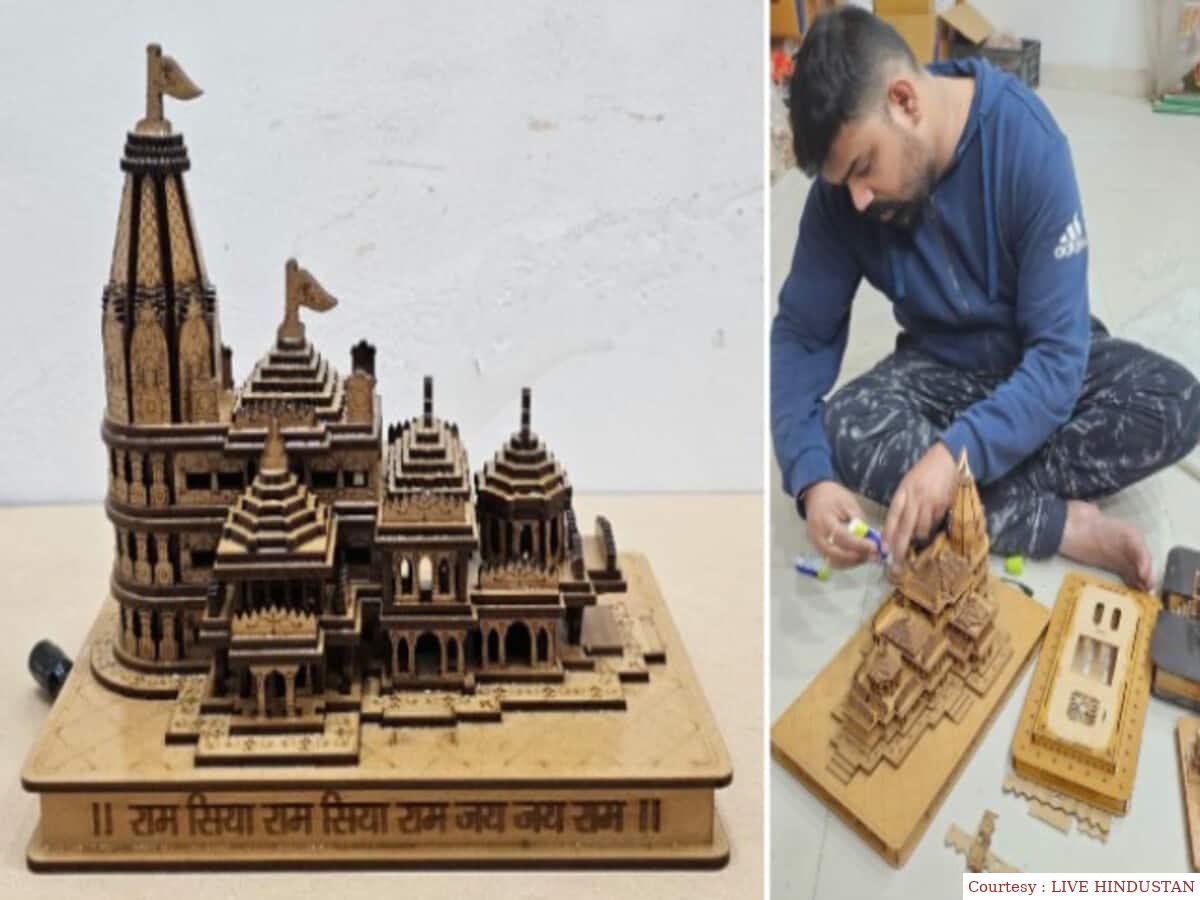 अयोध्या : मशहूर हो रहा हैं काशी में बनने वाले श्रीराम मंदिर के लकड़ी का मॉडल।
