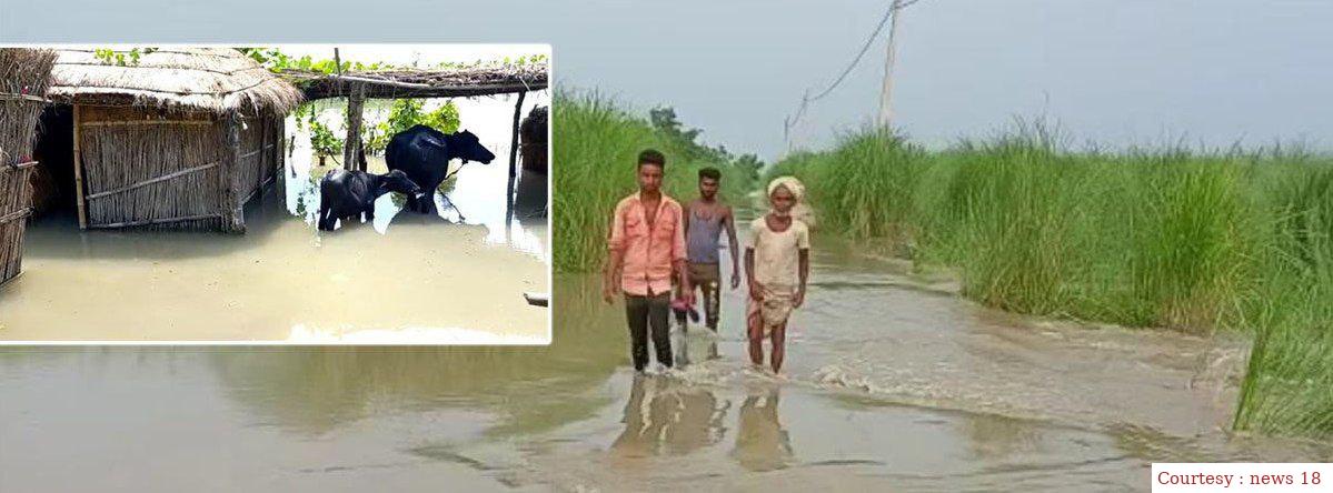 The Gandak river is causing havoc in Gopalganj, dozens of villages under the water level.