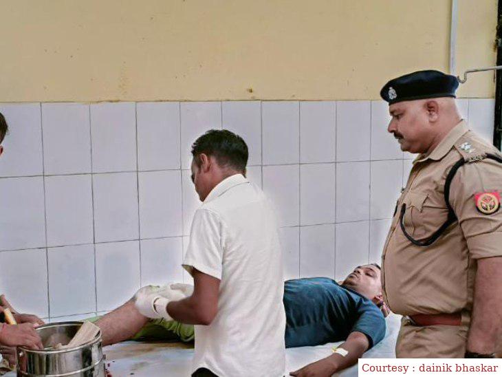 पति के हत्यारे प्रेमी की  पुलिस के साथ मुठभेड़।